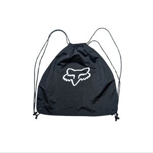 Fox racing helmet bag Drawstring Backpack Black White